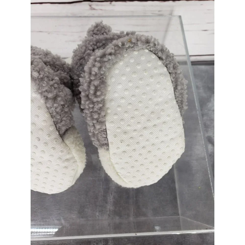 Gray and White‎ Girls Deer Slippers